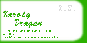 karoly dragan business card